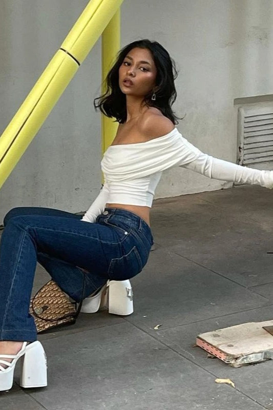 Sexy Long Sleeve Crop Top