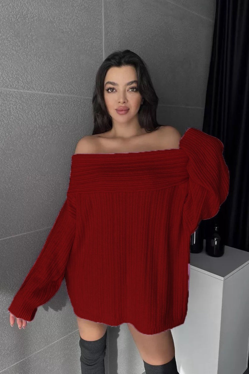 Bardot Neck Long Sleeve Sweater