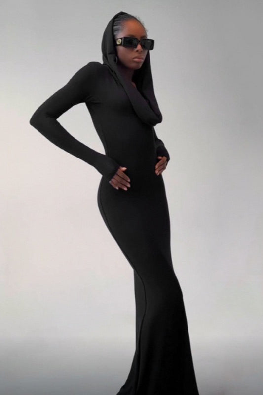 Slim-Fit Solid Color Party Dress