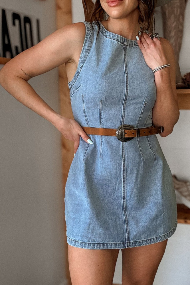 Western Style Slim Denim Dress