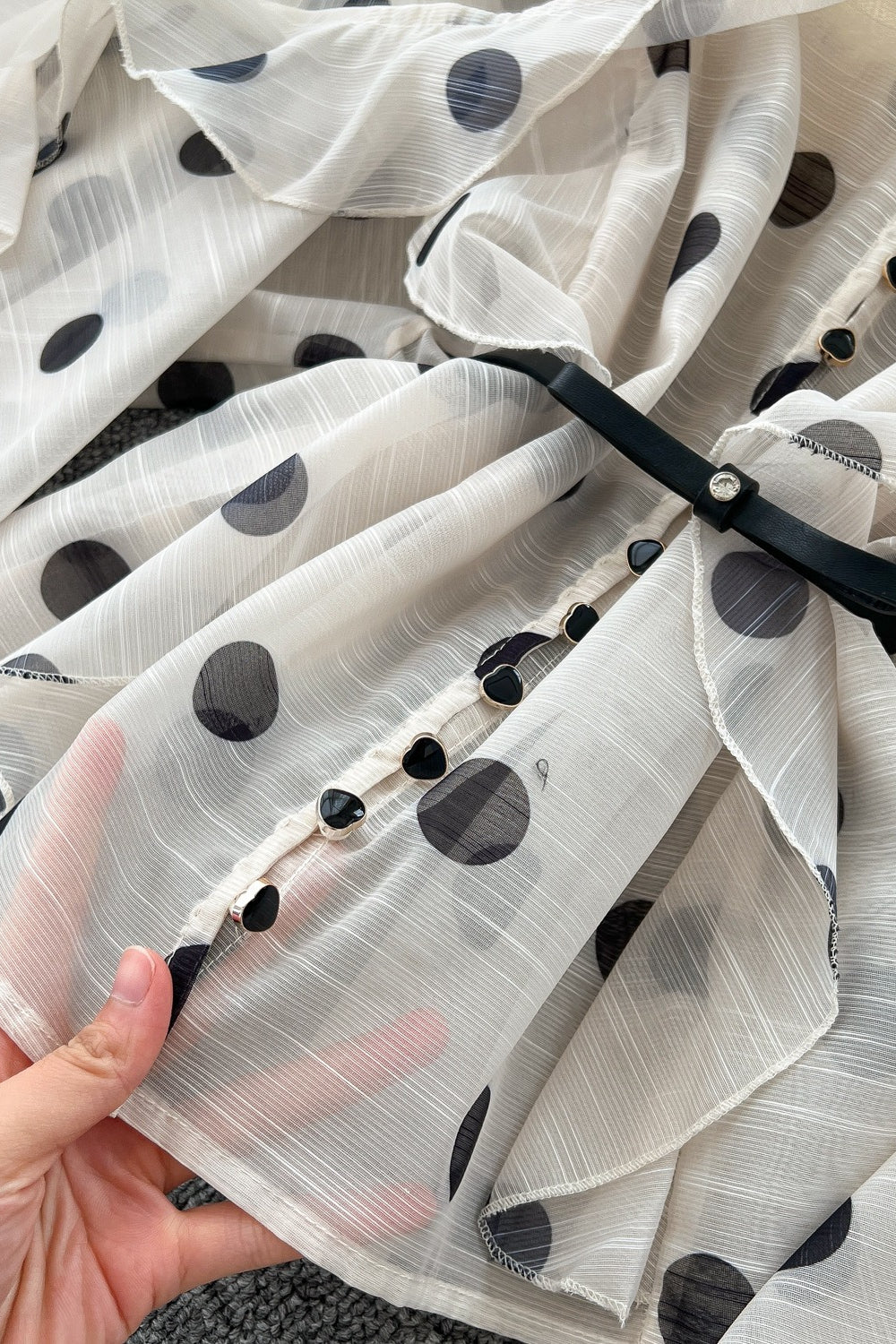 Polka Dot Blouse Mermaid Skirt Set