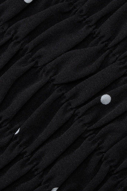 Polka Dot Ruffled Halter Tie Crop Top