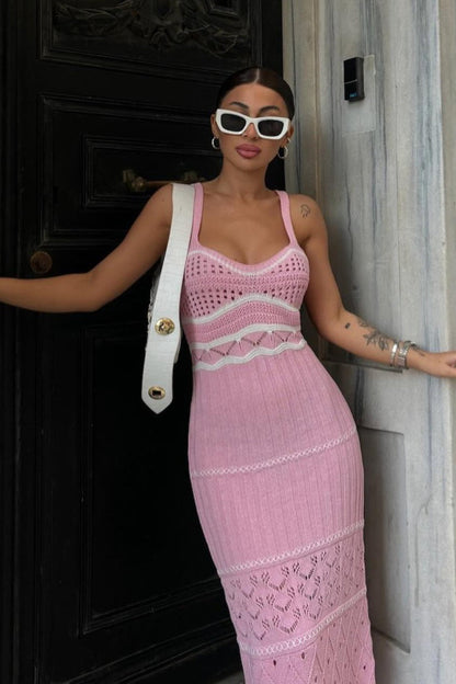 Knit Sleeveless Split Work Dress