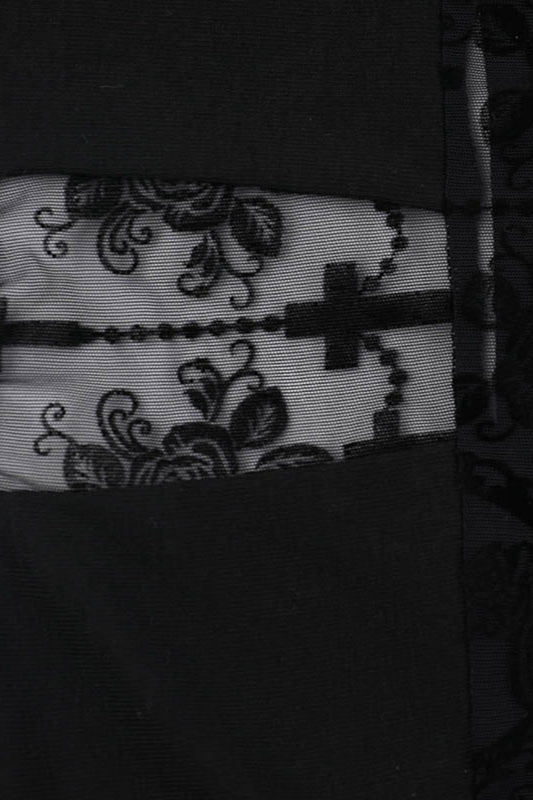 Contrast Stitch Cross Long Sleeve T-Shirt