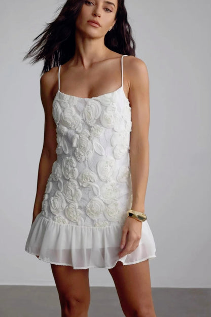 3D Floral Chiffon Slip Birthday Dress