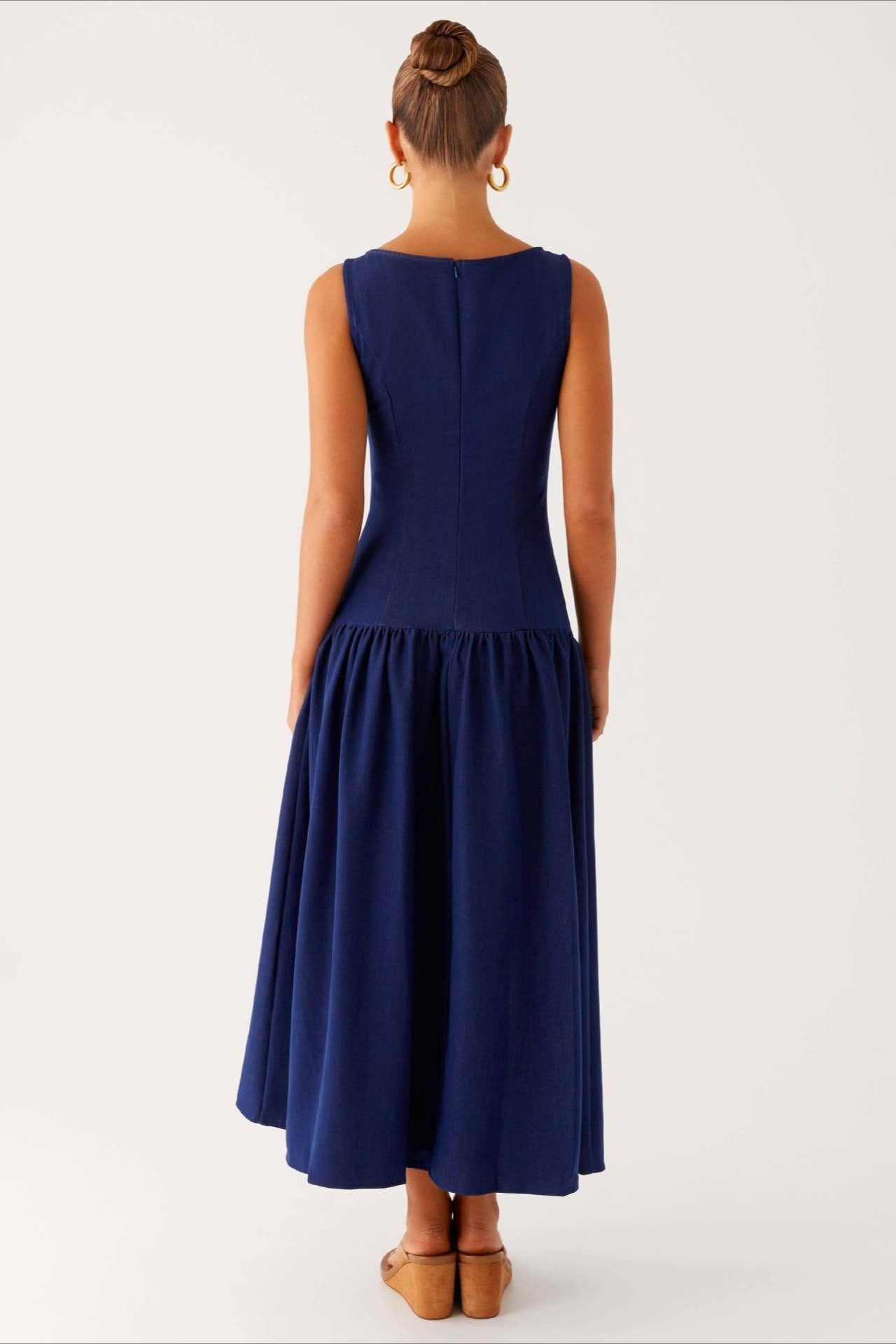 Sleeveless Button Up Denim Dress