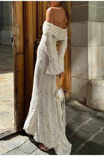 Sexy Slim Fit Off Shoulder Lace Dress