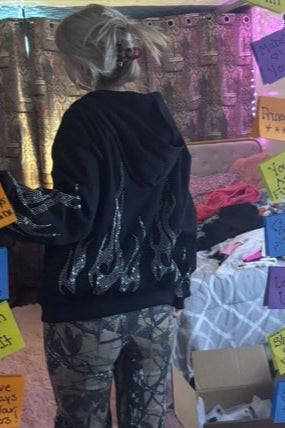 Street Style Flame Zipper Hoodie