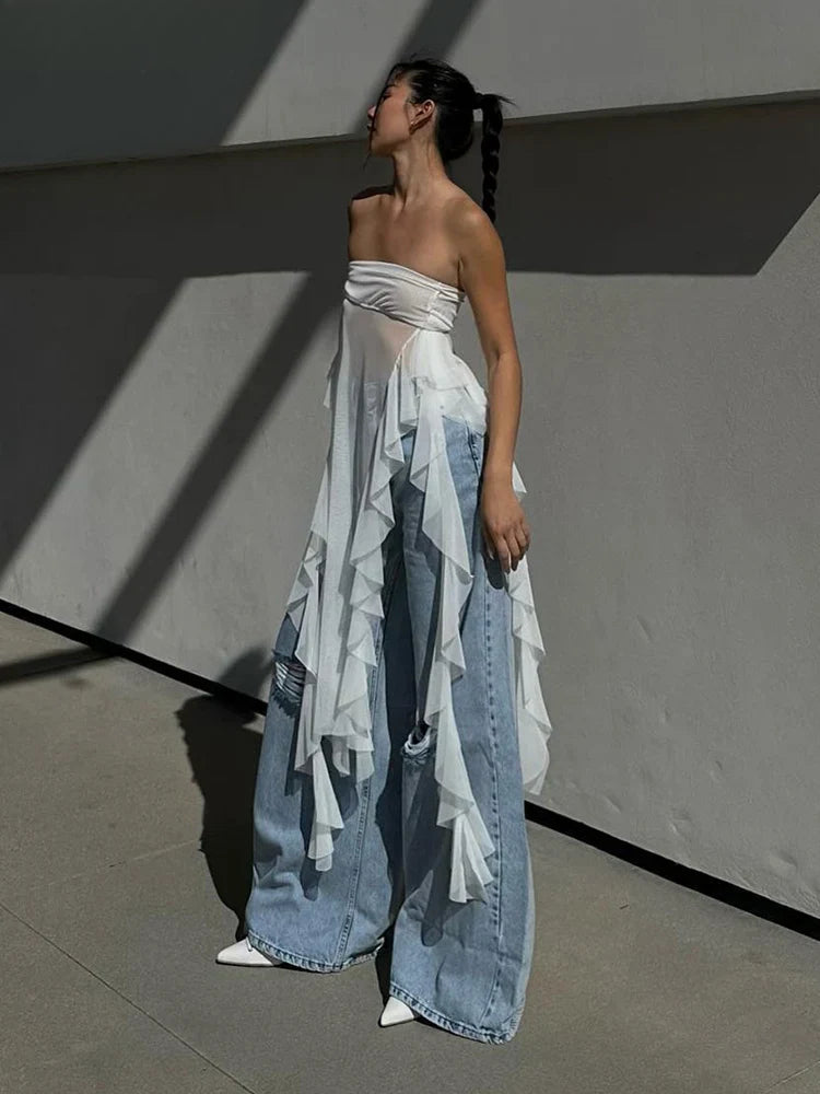 Solid Ruched Club Party Strapless