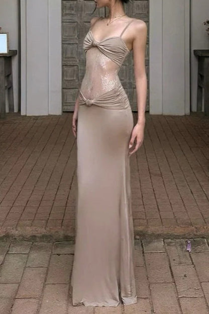 Cami Lace Bodycon Knot Detail Lace Dress