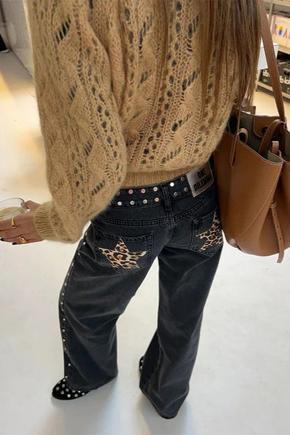 Patchwork Star Pocket Jeans