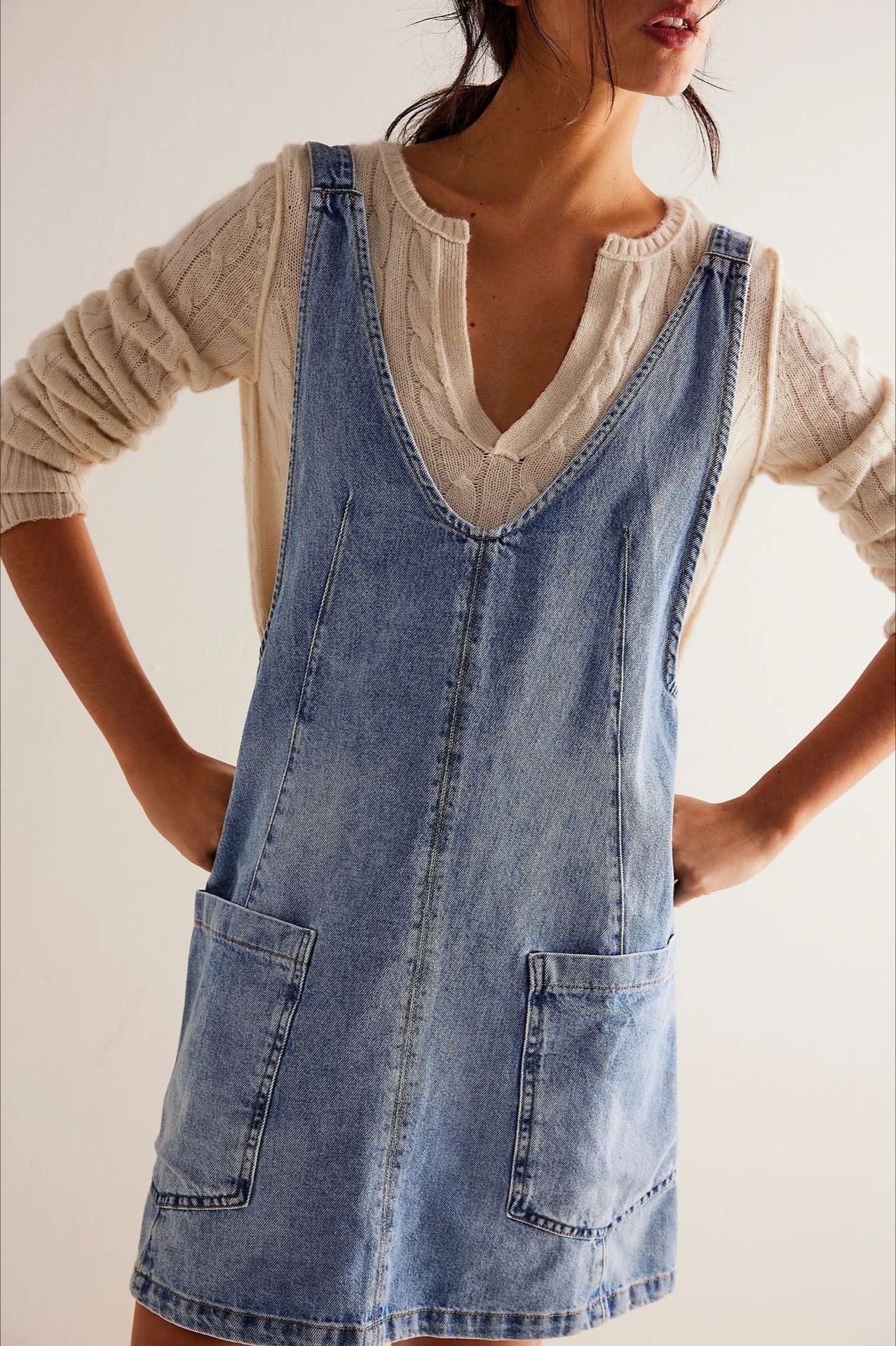 Mini Suspender Denim Dress