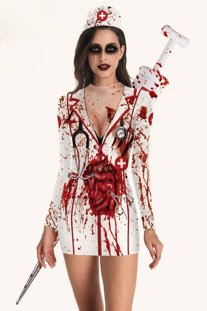Horror Blood Nurse Halloween Costume