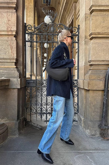 Striped Oversized Blazer Coat