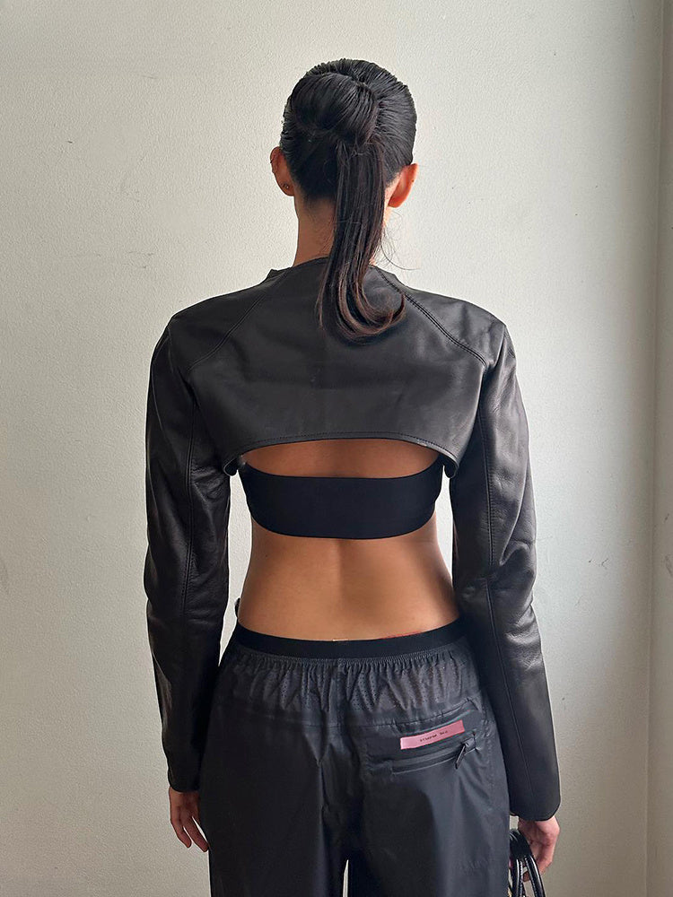 Extra Short Buckle Crop Jacket