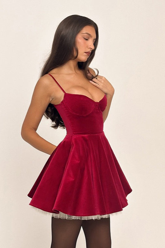 Low-Back V-Neck Party Dress