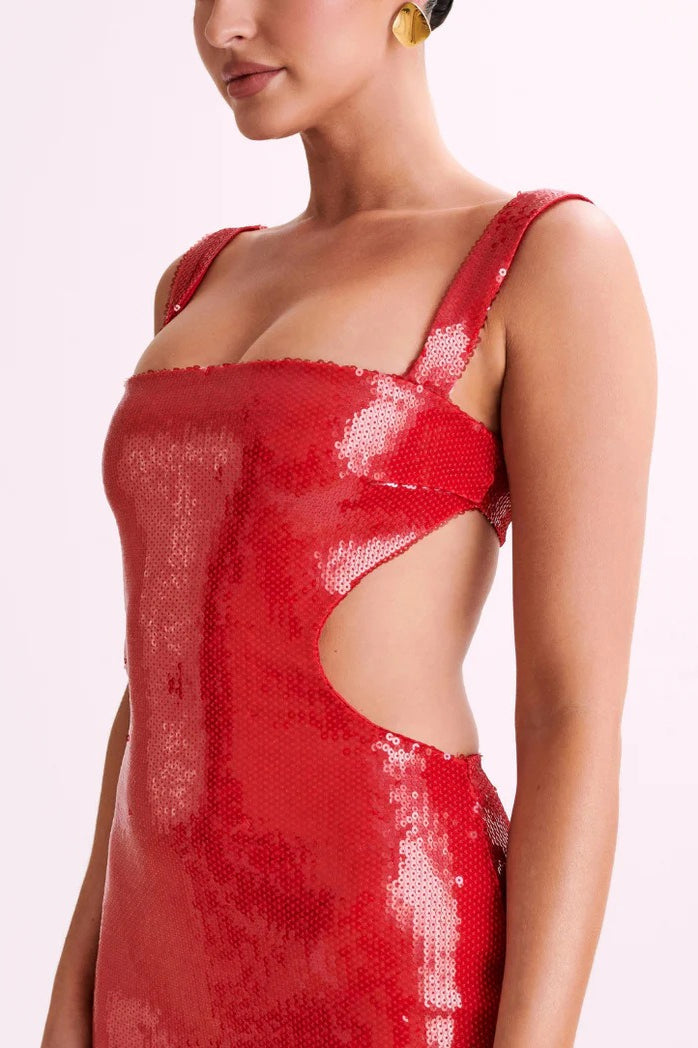 Sexy Backless Slim Spaghetti Strap Sequin Dress