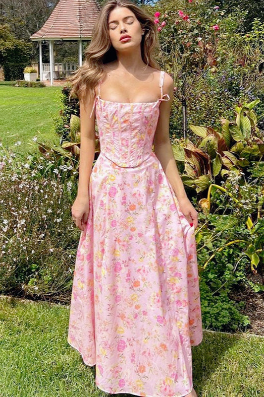 Floral Bustier Slip Dress