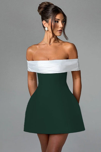 Color-Block Bardot Party Dress