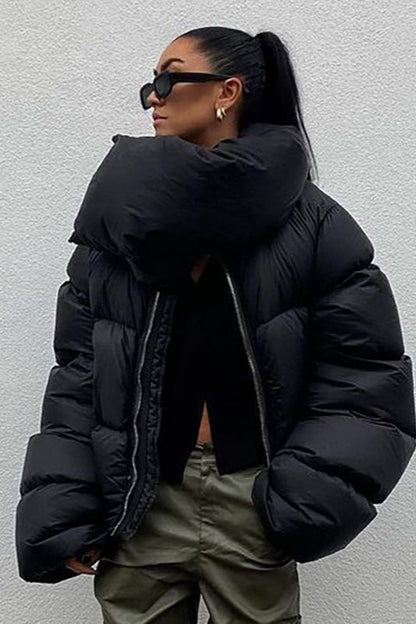 Thickened High Collar Puffer Coat