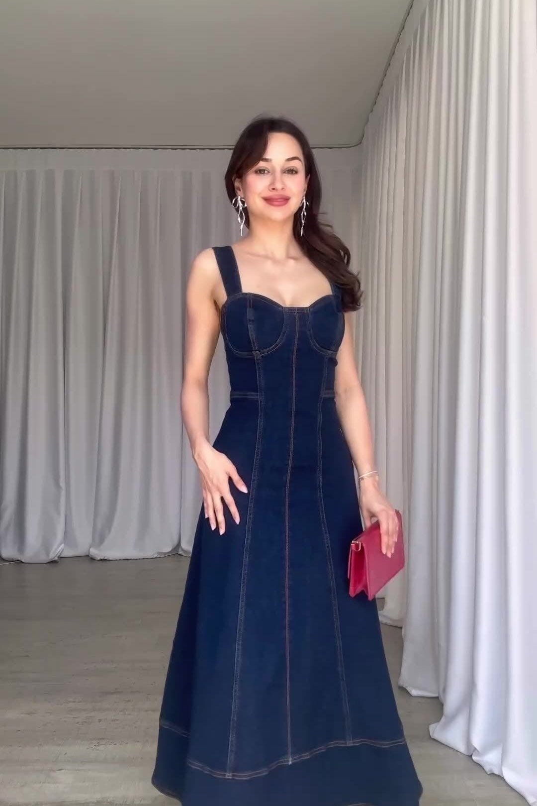 Casual Slim Fit Long Denim Dress