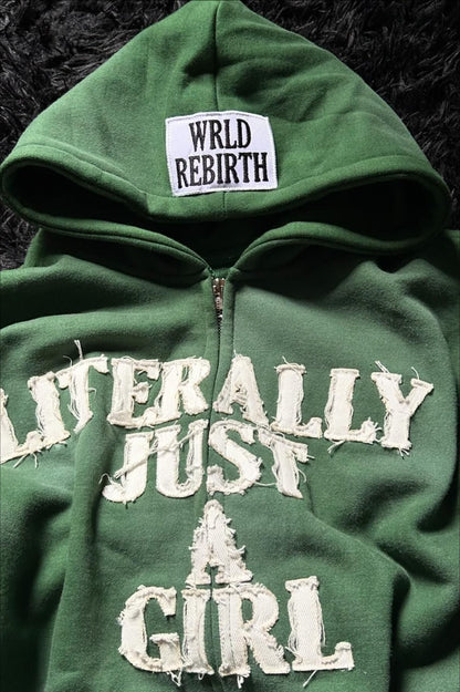 Street Style 3D Letter Zipper Hoodie