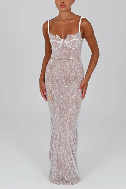 Elegant Lace Slip Party Dress