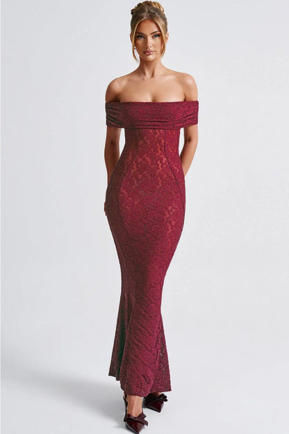 Sexy Floral Lace Backless Lace Dress