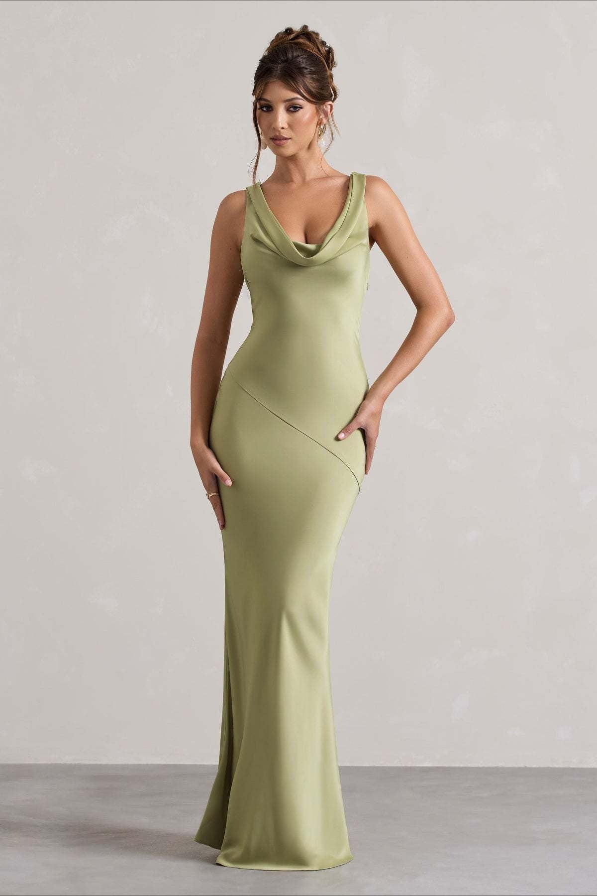 Satin Mermaid Low-Back Party Dress