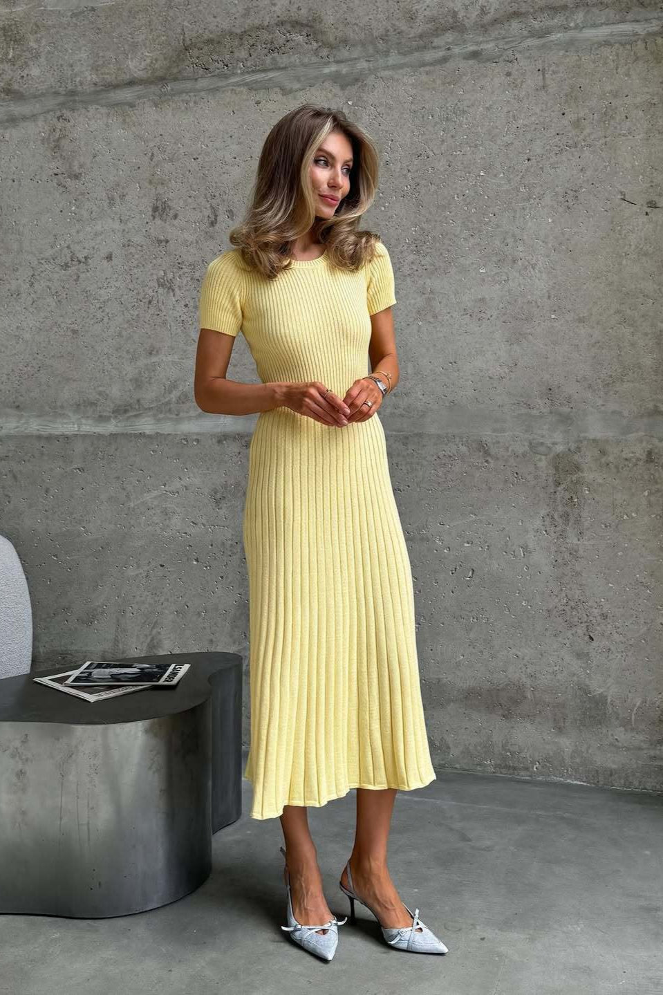 Neck Chunky Rib Knit Maxi Sweater Dress