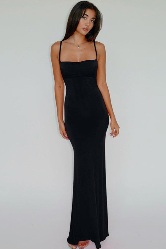 Sultry Solid Slip Dress