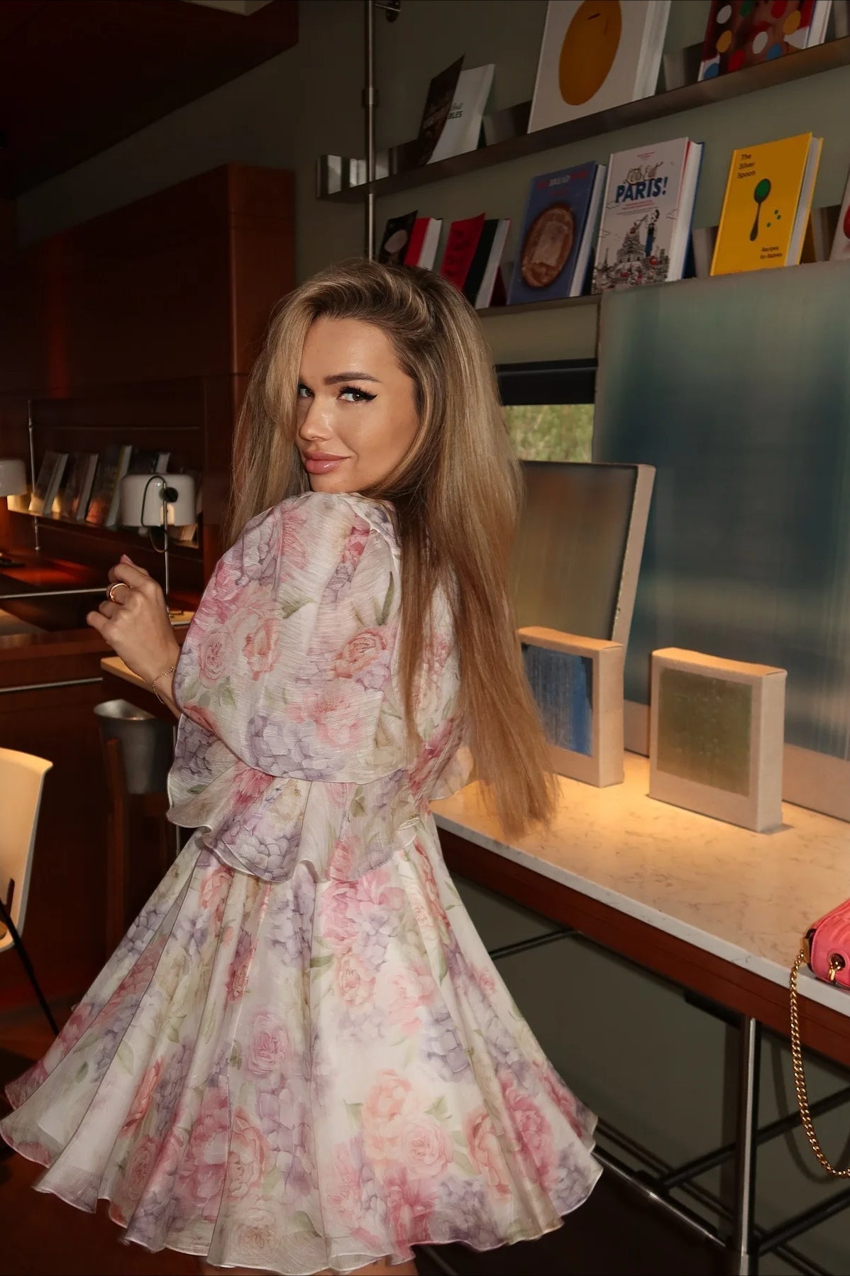 Puff Sleeve Mini Floral Dress