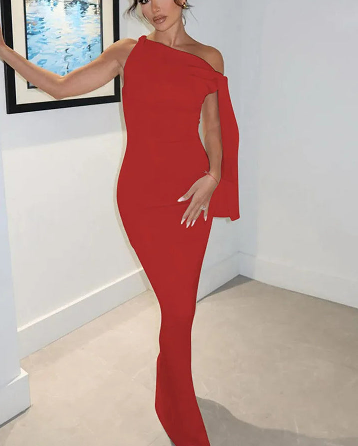 Patchwork O Neck Sleeveless Maxi Dress