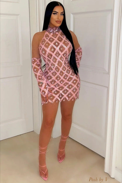 Stylish Sequin Bodycon Cocktail Dress