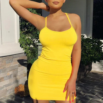 Spaghetti Strap Camisole Sheath Mini Dress