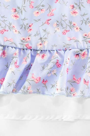 Ruffled Collar Floral Work Dress