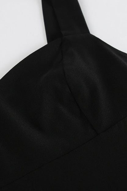 Solid Color Slit Slip Dress