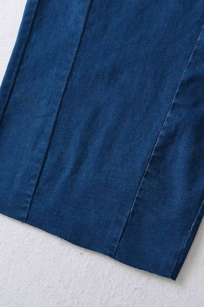 Strappy Zip Back Denim Dress