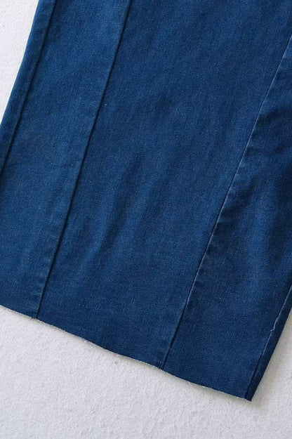 Strappy Zip Back Denim Dress