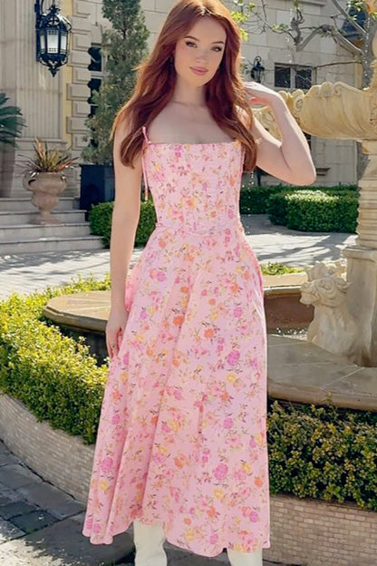 Floral Bustier Slip Dress