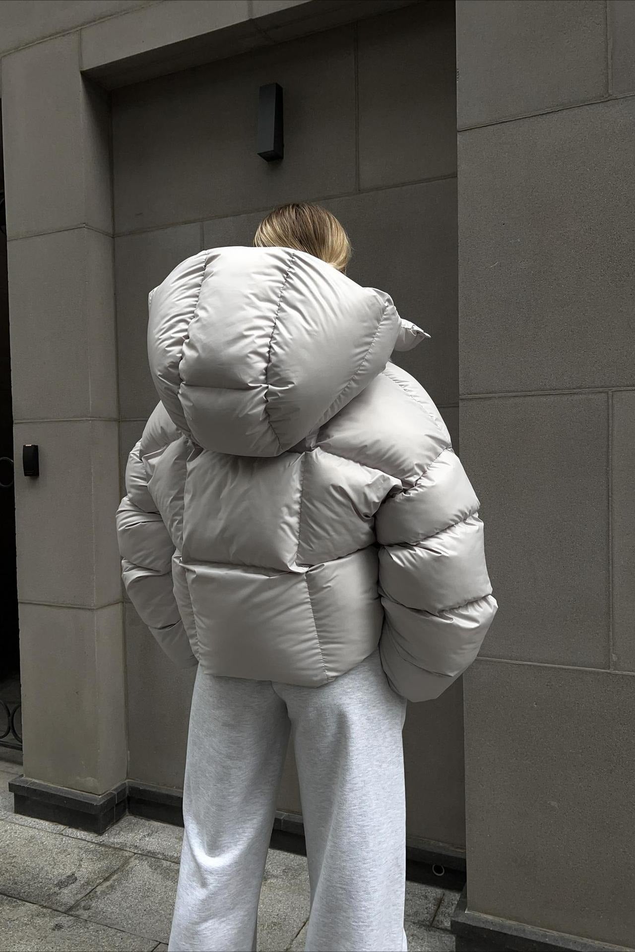 Hooded Cropped Puffer Coat