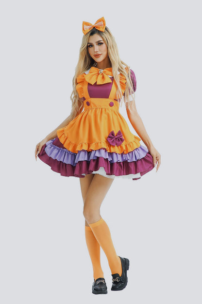 HalloweenPumpkin Print Lolita Maid Dress