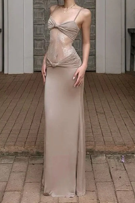 Cami Lace Bodycon Knot Detail Lace Dress