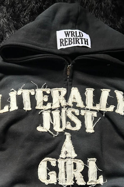 Street Style 3D Letter Zipper Hoodie