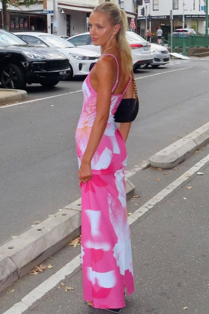 Open Back Slit Slip Dress