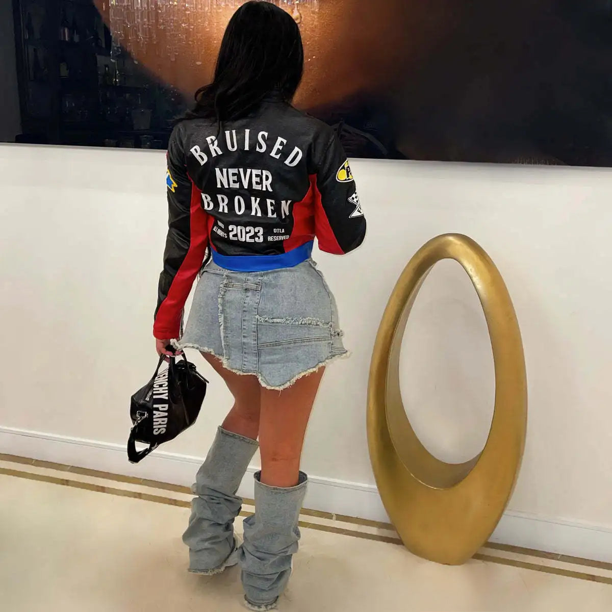 Printed Cyber Racer Y2K Jacket