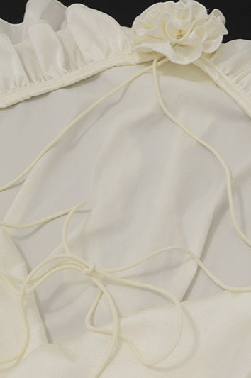 Ruffle Trim Bell Sleeve Party Dress