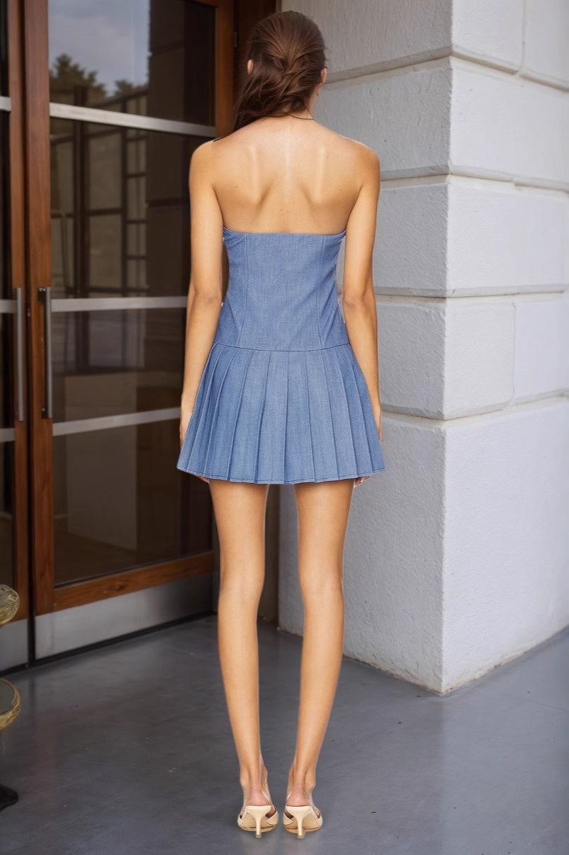 Fashion Ruched Halter Work Dress