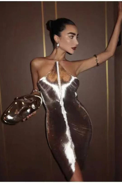 Chic Tassel Halter Backless Cocktail Dress