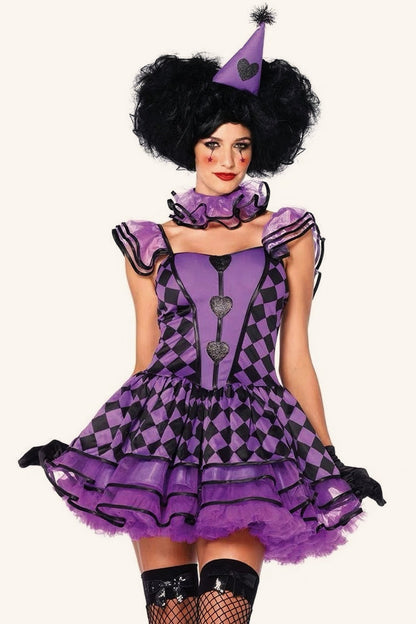 Evil Circus Clown Halloween Club Stage Party Dress